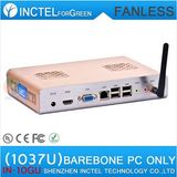 Fanless PC Full Alluminum Case with Intel Celeron Dual-Core C1037u 1.8GHz with WiFi Optional