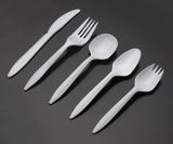 White Color Set of 5 PCS Disposable Plastic PP Tableware