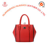 Soft Enthusiastic Red Leather Frame Ladies Tote Handbag (GUS14D-100-3)