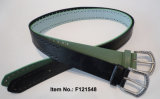 Two Color Belt with Silver Buckle