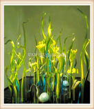 Green Blow Glass Sculpture for Home Decoration