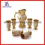 Handicraft Golden Plating Glassware Set/Glass Jug Set (EX-DYK32)