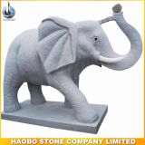 Natural Grey Granite Elephant Sculpture