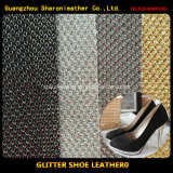 Popular Gold Wire Mesh Glitter Leather for Women's Shoes and Handbag
