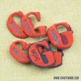 Towel Embroidery/Particularly Custom Red Letter Shape Embroidery Badge 263
