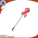 Red Ribbon Shape Custom Aids Care Metal Lapel Pins Badge (FTBD10072J)