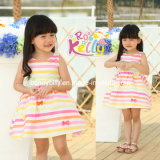 New Summer Style Colorful Striped Girl Dress, Baby Wear (9270V)