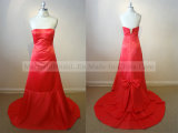 a-Line Red Satin Evening Dress Prom Dress