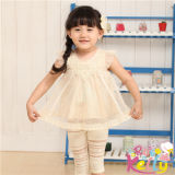 Korean Children Clothing, Casual Beads Appliqued Frock for Baby Girl
