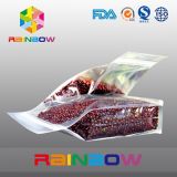 Plastic Transparent Bottom Gusset Ziplock Beans / Food Packaging Bags
