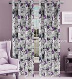 Printed Faux Linen Grommet Panel Curtain (HR14WT138)