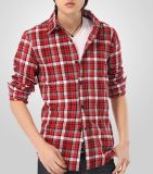 100% Cotton Check Fabric Men's Casual Shirt (WXM809)