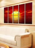 Red Sea and Sunrise Cheap Canvas Painting Art Prints Wall Decoration