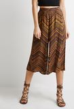 Abstract Chevron Print Wide-Leg Culottes Women Clothes