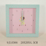 Wooden Square Fairy Wall Clock for Kids
