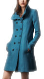 2013 Warm Navy Wool Duffle Lady Winter Long Coat / Jacket (Hsc-150)