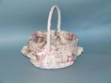 Wicker Woven Gift Basket with Handle &Fabric