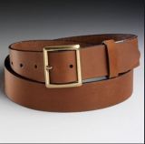 Square Buckle Men Leather Belt with 3.8cm Width