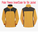 100% Polyester Leisure Outdoor Fleece Jacket, His and Her Anti-Pilling Fleece Jacket / Sports Wear in Yellow/Black Colour