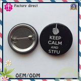 Custom Design Black Color Round Tin Button Badge