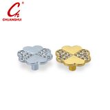 Hardware Accessories Clover Shape with Crystal Drawer Knob Handle