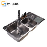 Multi-Function 304 Stainless Steel Kitchen Sink with Drain Board and Cutting Tool