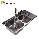 Multi-Function 304 Stainless Steel Kitchen Sink with Drain Board and Cutting Tool