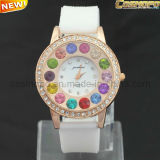 Best Selling White Silicone Band with Colorful Stones (SA1864)