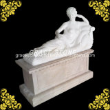 Stone Carving Lying Lady Sculpture