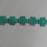 Green Flower Design Chemical Lace for Dress