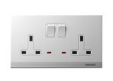 13A Twin Switched Socket Outlet with Neon