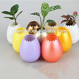Eco-Friendly Injection Molding Plastic Mini Flower Pot in Eggshell for Promotional Gifts