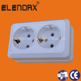 European Style Surface Mounted Double Socket Outlet with Earth (S1210)