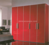 Red Lacquer Wardrobe with ISO and E1 Standard