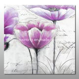 Handmade Abstract Purple Flower Oil Painting