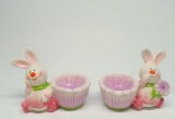 Ceramic Rabbit Single Egg Stand for Easter Gifts, Single Egg Holder