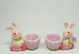 Ceramic Rabbit Single Egg Stand for Easter Gifts, Single Egg Holder