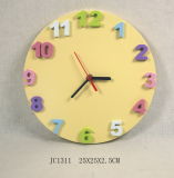 Wooden Wall Clock for Kids with Figures
