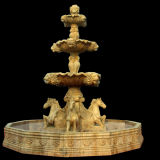 Horse, Crane, Lion Head Carving Pool Fountain