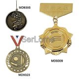 Metal Medal / Silver Medal With Ribbon (MD9325)