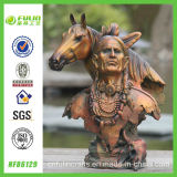 Resin Bronze Horse Head and Indian Souvenir (NF86129)