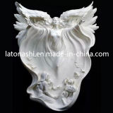 Modern White Marble Stone Angel Carved Sculptures for Garden/Landscape