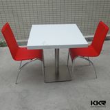 Kingkonree White Square Dining Table for Resturant Projects