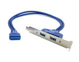2 Port USB 3.0 Female Mount Panel to Motherboard 20pin Cable with PCI Bracket
