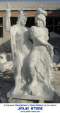 Natural White Marble European Style Soldier Carving Sculpture Statue