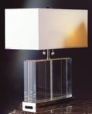 Bedroom Fabric Lampshade Table Crystal Lamps for Reading/Writing