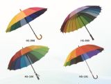 Outside Rainbow Printing Straight Umbrella (HS-098)