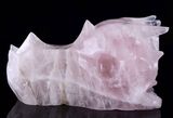 Natural Pink Quartz Crystal Dragon Skull Carving #4k09, Healing