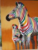 Handmade 2014 New Abastract Artworks Wild Animal Zebra Oil Painting on Canvas Hot Sale