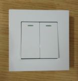 High Quality French Type 2 Gang 1 Way Wall Switch